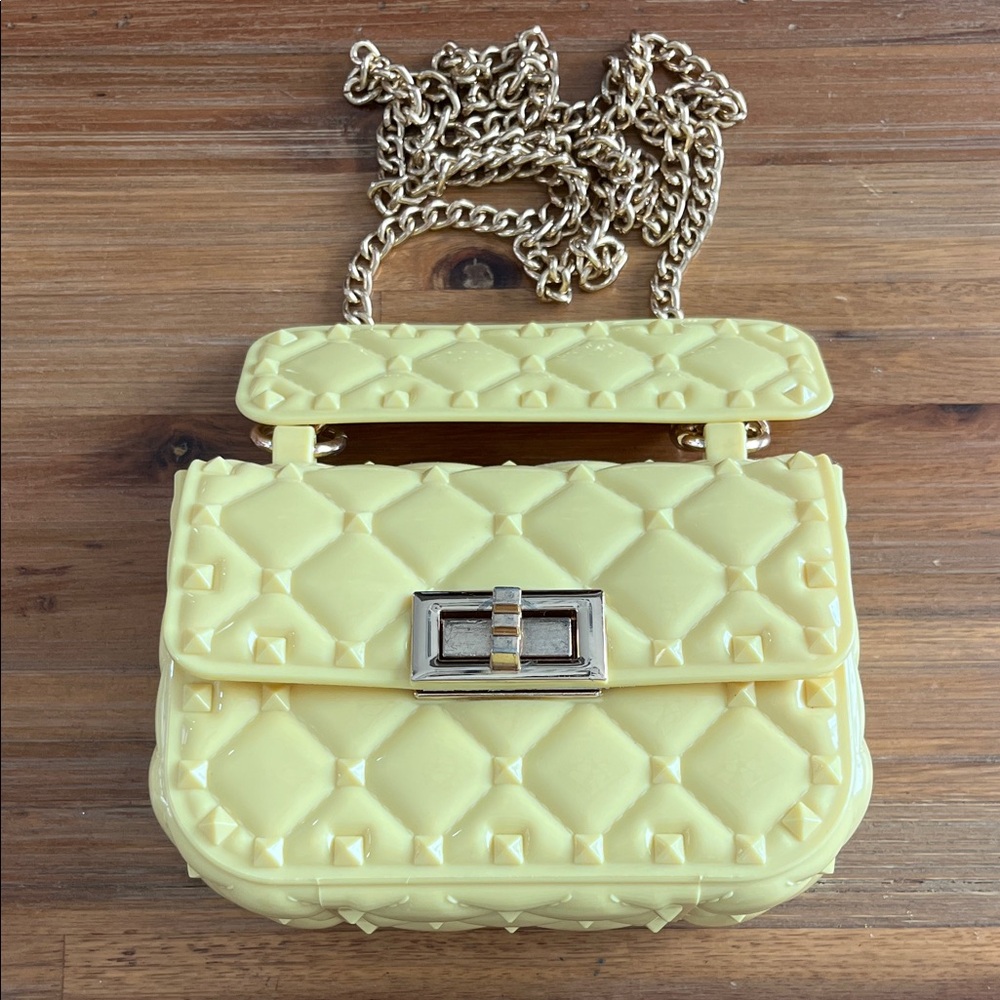 Girls Stylish Yellow Quilted Handbag Crossbody